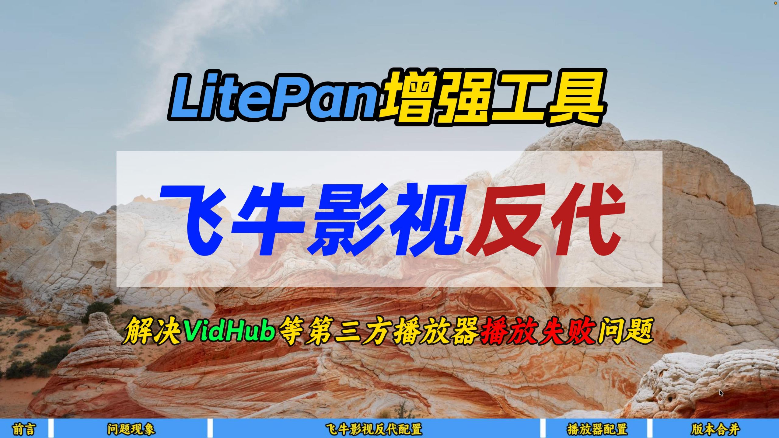 LitePan增强工具飞牛影视反代~解决VidHub等第三方播放器播放失败问题
